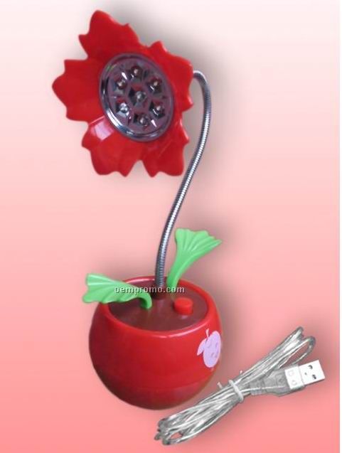 USB Flower Pot Motif Desk Lamp