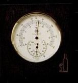 Wine Cellar Brass Thermometer/Hygrometer On Espresso Wood