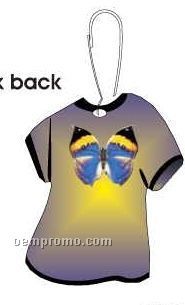 Black & Blue Butterfly T-shirt Zipper Pull