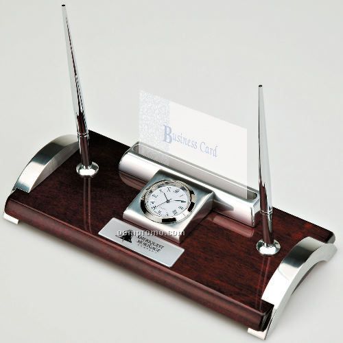 Executive Pen Set/ Clock & Card Holder