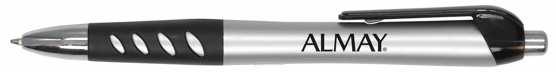Mercury Sleek Barrel Ballpoint Pen W/ Vented Rubber Grip