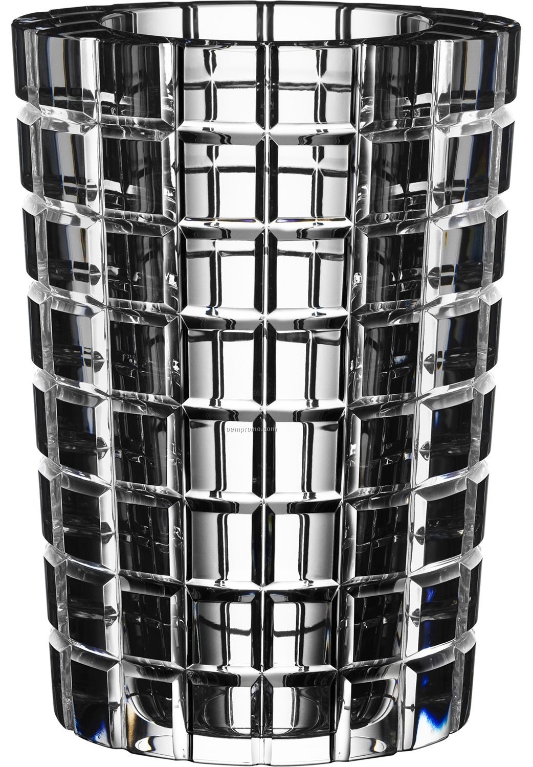 Move Crystal Vase W/ Checkered Pattern By Jan Johansson