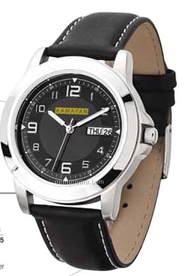 Watch Creations Unisex Black Dial Watch W/ Water Resistant To 3atm