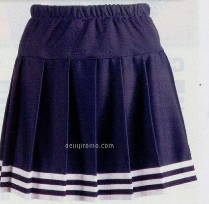 Women's Pleated Cheer Skirt W/ Five-stripe Trim