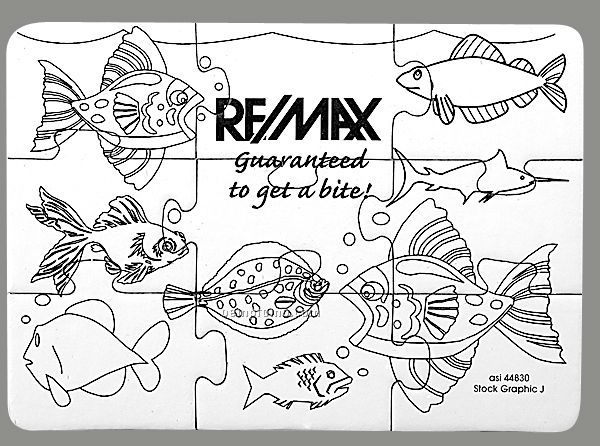 9-piece Coloring Puzzle With Crayons / Fish Bowl - 1 Color