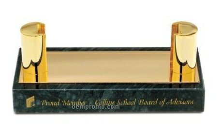 Monte Carlo Business Card Holder W/ Black Marble Base