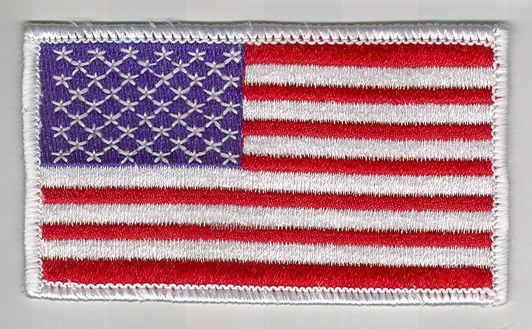 Stock AM Flag Patch W/White Border (3.5" X 2")