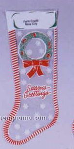 15" Stock Design Holiday Christmas Stocking (1 Color)