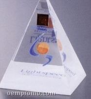 4 Sided Pyramid Award (3 1/4"X3 1/4"X4 1/2")