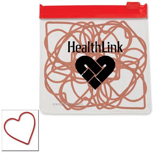 Heart Rubber Bands In A Clear Pouch W/Color Trim