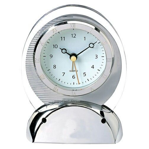 Oval Quartz Movement Alarm Clock With Sweep Second Hand