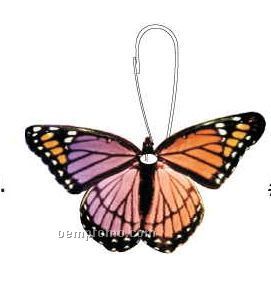 Purple & Pink Butterfly Zipper Pull W/ Metal Clip