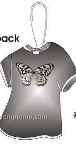 Black & White Butterfly T-shirt Zipper Pull