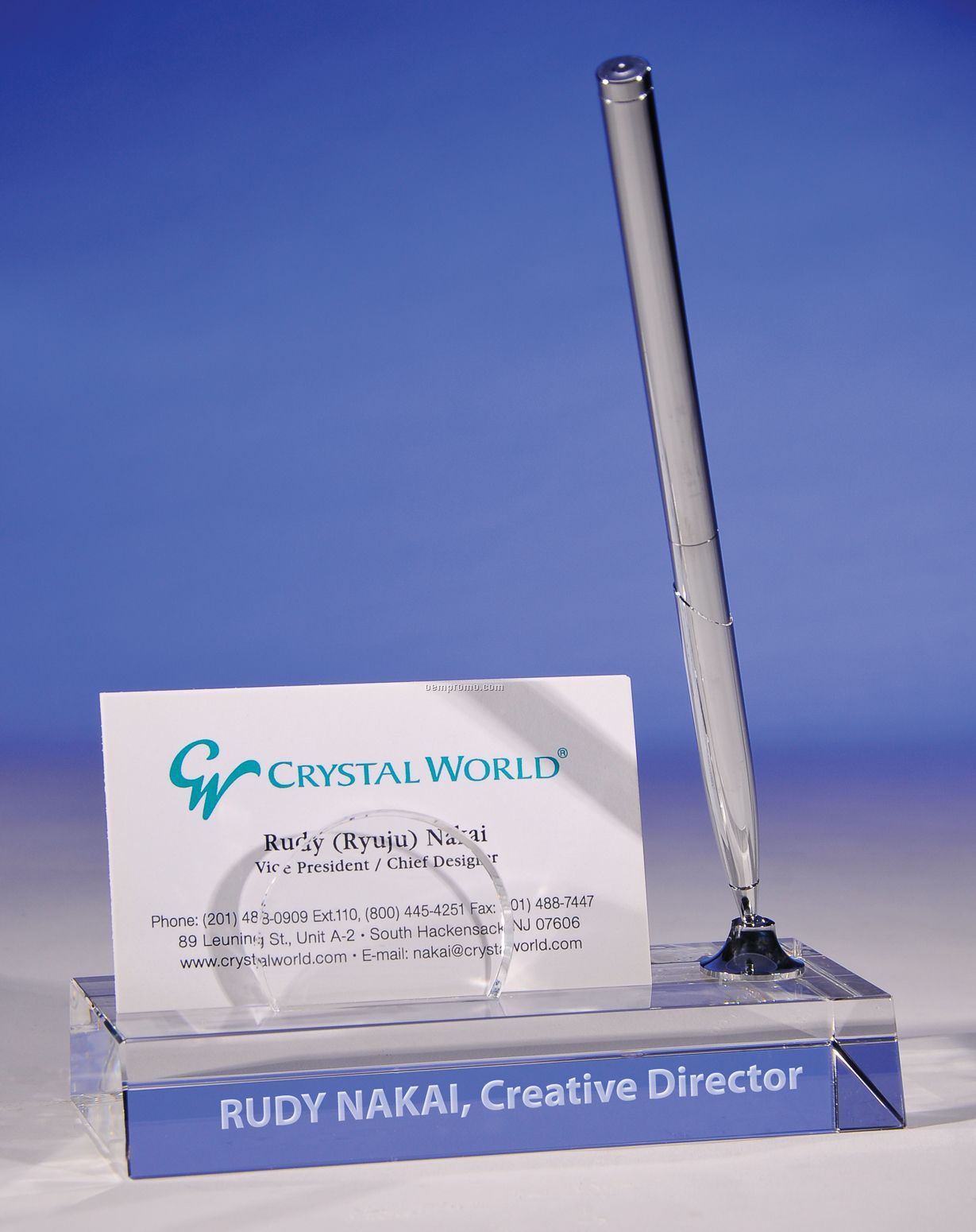 Card Holder Crystal Pen Stand