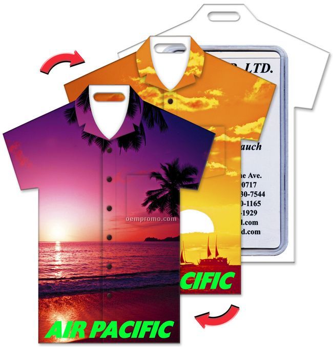 Luggage Tag, T-shirt Shape, Sunset Stock Design, Imprinted