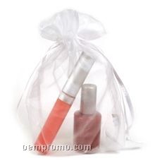 0.50 Fl. Oz. Bottle Of Nail Polish & 0.33 Fl. Oz. Lip Gloss In Organza Bag