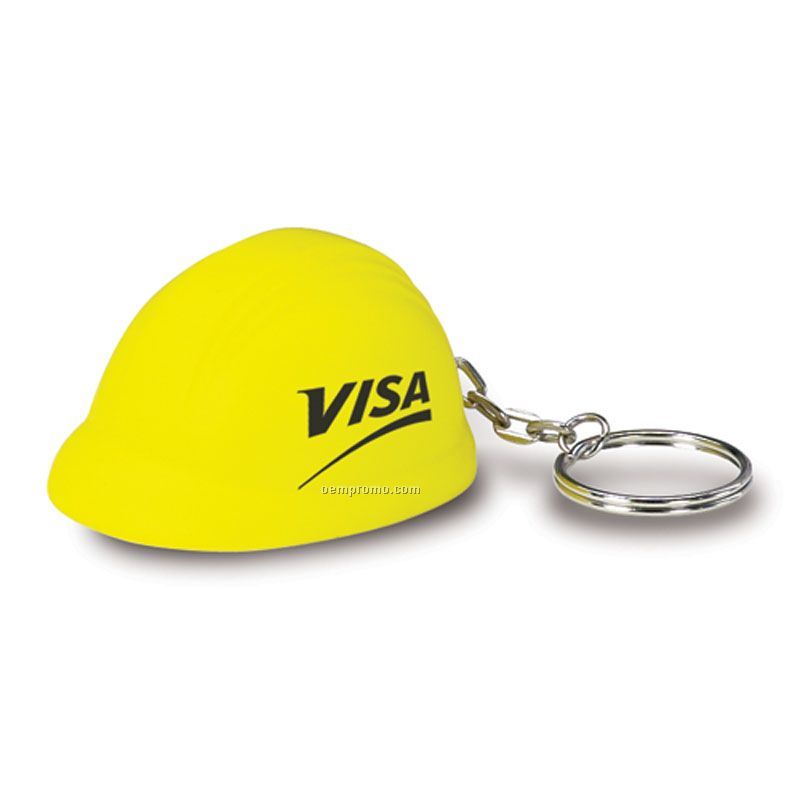 Hard Hat Squeeze Toy Key Chain
