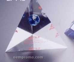 Lucite 3 Sided Pyramid Award (4 3/4"X4 1/4"X4 1/4")