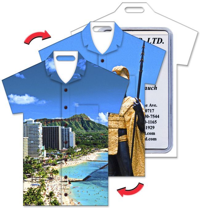 Luggage Tag, T-shirt Shape, Waikiki Beach Design, Blank