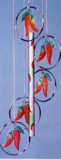 25" Chili Pepper 5 Ring Wind Chime