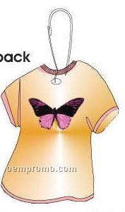 Black & Purple Butterfly T-shirt Zipper Pull