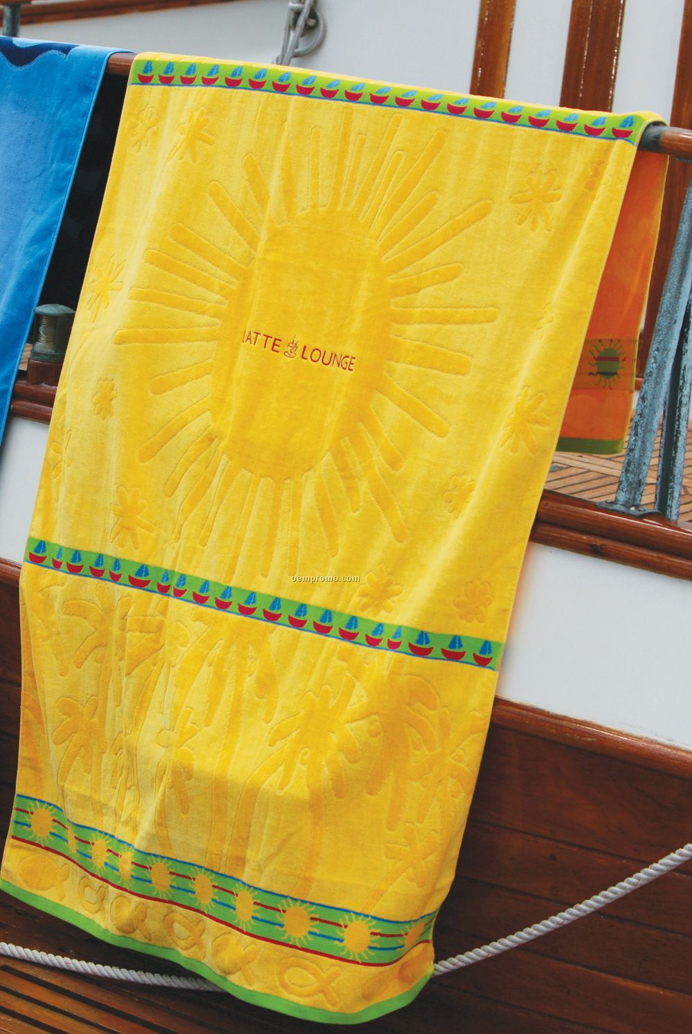 Blazing Sun Stock Woven Beach Towel - Embroidered 3 Day Proship