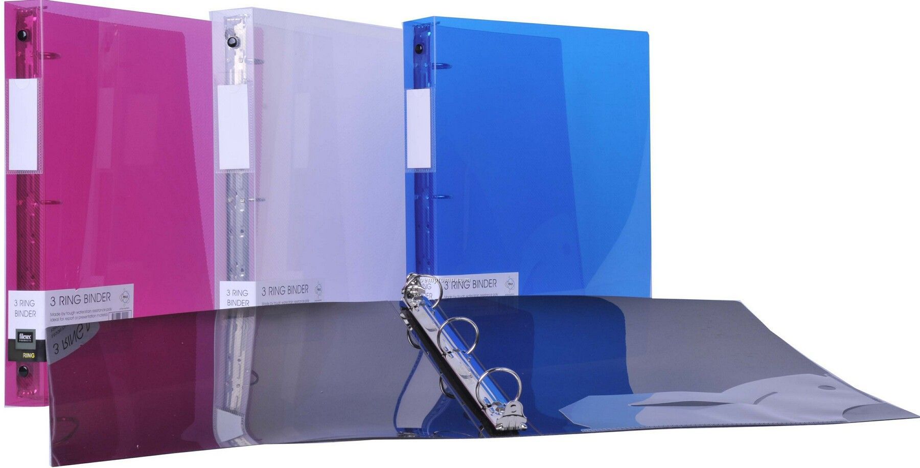 Translucent Blue 3-ring Binder With 2" Ring