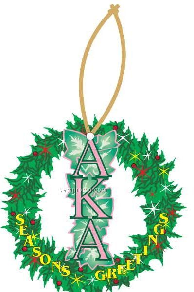 Alpha Kappa Alpha Sorority Mascot Wreath Ornament/ Mirror Back(10 Sq. Inch)