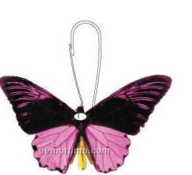 Black & Purple Butterfly Zipper Pull