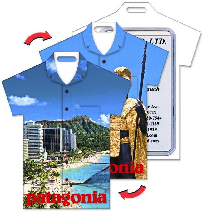 Luggage Tag, T-shirt Shape, Waikiki Beach Design, Imprinted