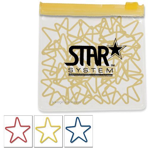 Star Rubber Bands In A Clear Pouch W/Color Trim