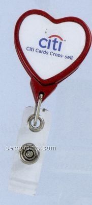 Never Twist 40a Heart Badge Reel With Slide Clip