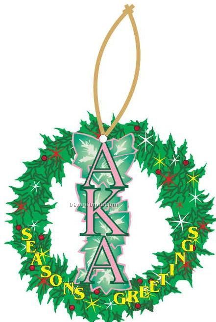 Alpha Kappa Alpha Sorority Mascot Wreath Ornament/ Mirror Back(12 Sq. Inch)
