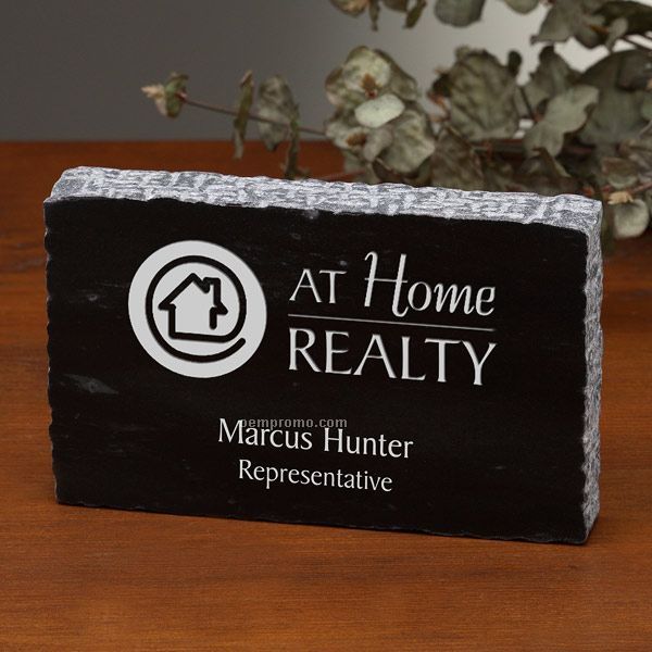 Corporate Black Marble Paperweight