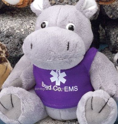 Gb Brite Plush Beanie Stuffed Gray Hippo