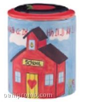 School House Jumbo Ceramic Cookie Keeper Jar (Custom Lid)