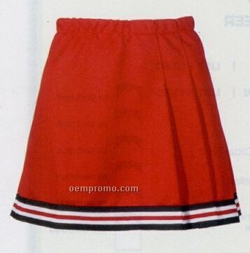 Women's Three-pleat Cheer Skirt W/ Trim