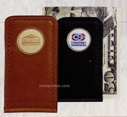 Leather Money Clip (Etched Medallion)