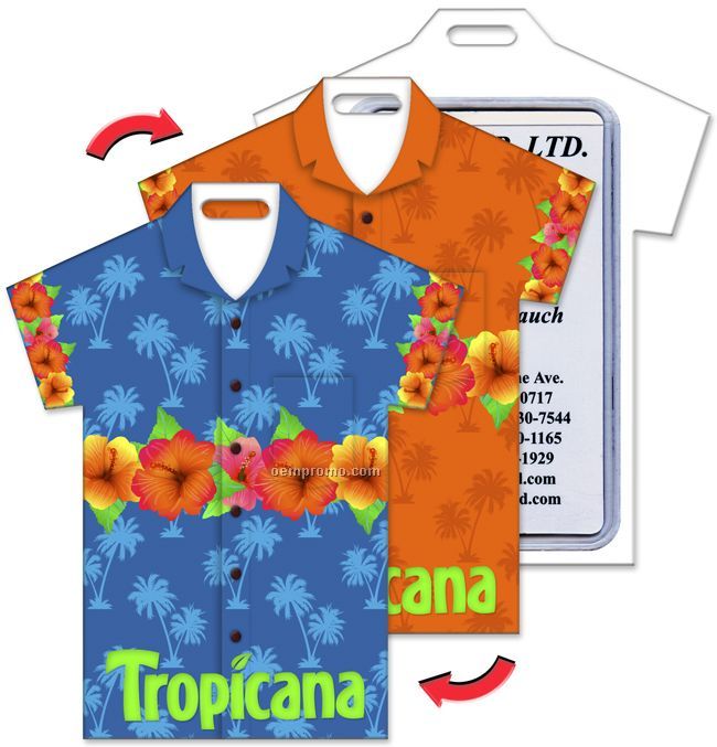 Luggage Tag, T-shirt Shape, Hawaiian Flowers Design, Imprinted