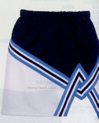 Women's Two-color A-line Cheer Skirt W/ Crossover Trim