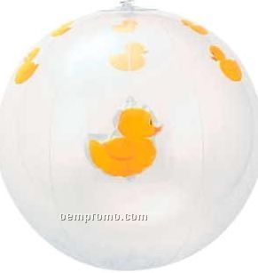 16" Transparent Color Beach Ball W/ Duck Shape