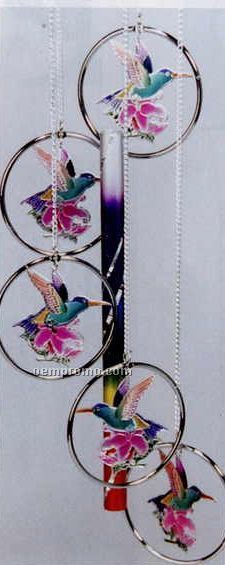 25" Hummingbird 5 Ring Colorful Wind Chime