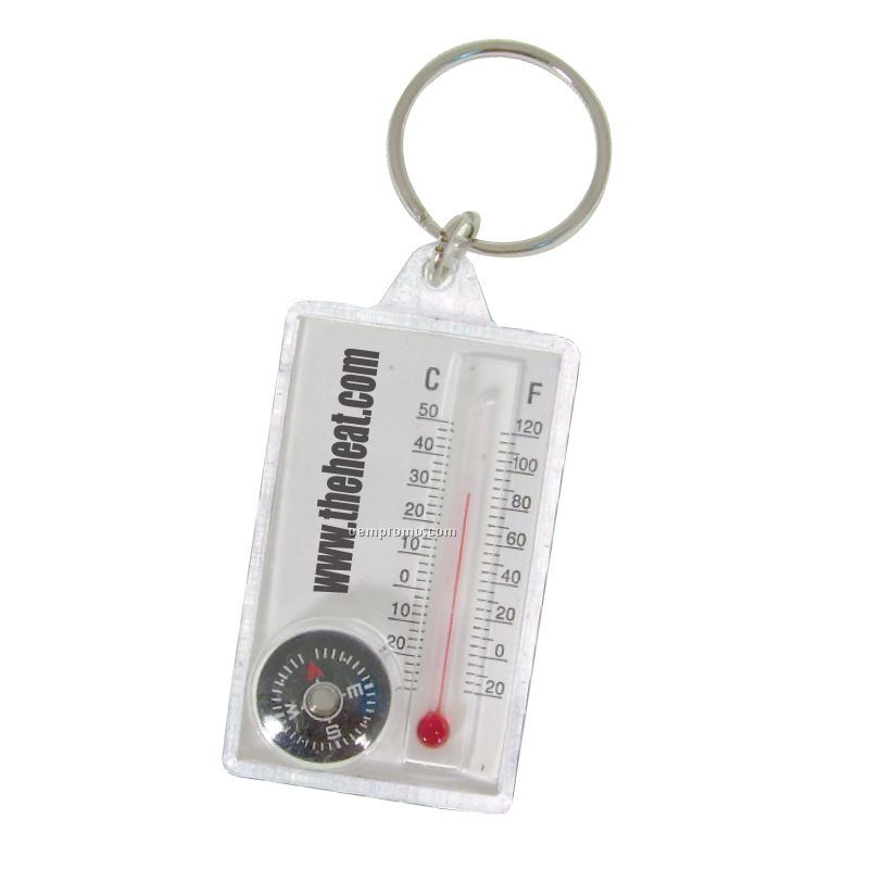 Acrylic Thermometer & Compass Keyring
