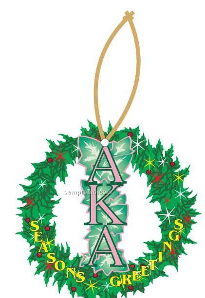 Alpha Kappa Alpha Sorority Mascot Wreath Ornament/ Mirror Back (2 Sq. Inch)
