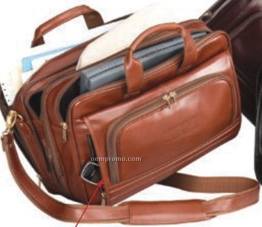 Expandable Bellino Soft Briefcase W/ Multiple Zipper Pocket