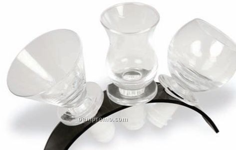 Glass Stoppers Trio W/ Stand
