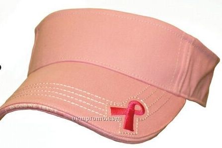 Pink Visor With Awareness Ribbon