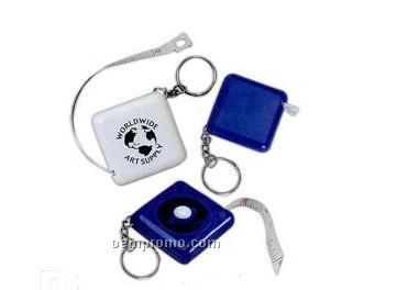 Square Retractable Tape Measure With Key Chain