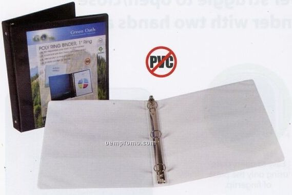 White 1" Ring Binder With Spine View Pocket