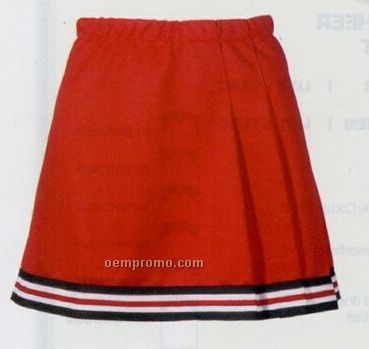 Girl's Three-pleat Cheer Skirt W/ Trim